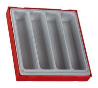 Teng Tools 4 Compartment Double Size Empty Plastic Storage Tray - TTD00, Silver