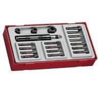 Teng Tools 19 Piece 1/4 Inch Drive Impact Bit, Socket, Screw Extractor, Driver & Adapter Set -TTID19