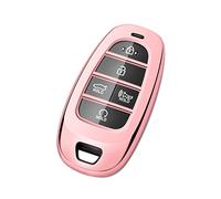 Tengare Car Key Fob Cover Compatible with Hyundai Key Case Pink Protector Keychain Holder
