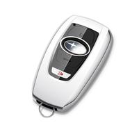 Tengare Car Key Fob Cover Compatible with Subaru Keychan Holder Protector Case Automotive Accessories Silver