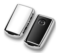 Tengare Key Fob Cover Car Key Fob Case Protector Compatible with Mazda, Silver, for key fob A