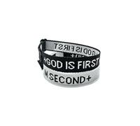 tenghong2021 2PCS GOD IS FIRST IM SECOND Bracelets for Men Women Christian Handmade Religious Woven Wristbands Bracelets Adjustable Engraved Bible Verses Cross Bracelet Faith Charm Jewelry, 0.1