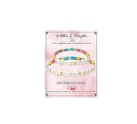 tenghong2021 Colorful Acrylic Beads Bracelets Set for Mom Daughter Gifts Wish Card Handmade Thank You Gifts Love You More Birthday Mother's Day Jewelry, 0.1, Acrylic, no gemstone