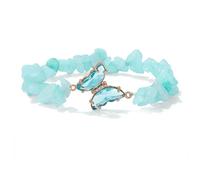 tenghong2021 Crystal Butterfly Bracelet for Women Amethyst Obsidian Beaded Bracelet Natural Stone Crystal Beaded Anxiety Relief Lucky Butterfly Charms Bracelets for Women Jewelry, metal, no gemstone