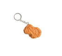 tenghong2021 Imitation Food Keychain French Fries Chicken Nuggets Wing Food Creative KeyRing Fun for Handbag Car, Chicken Nugget, Medium
