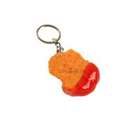 tenghong2021 Imitation Food Keychain Fried Chicken Leg Nuggets Wing Creative Keyring Fun Cute Handbag Purse Car Accessories, Chicken Nugget (Tomato Sauce), S