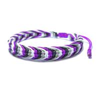 tenghong2021 LGBTQ Rainbow Pride Bracelets for Women Men Handmade Bulk Rainbow Pride Parade Wristband Transgender Pansexual Nonbinary Asexual Gay & Lesbian Macrame Style Rope Woven Bracelet, Small,