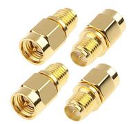 TengKo SMA Male Plug to RP-SMA Female RF Straight Connector Gold Plating Adapter (4 PCS)