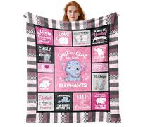 TenGlow Elephant Blanket Elephants Gifts for Women Adult Just A Girl Who Loves Elephants 40" X 50" Throw Blanket for Girls Christmas Birthday Present for Elephant Lovers