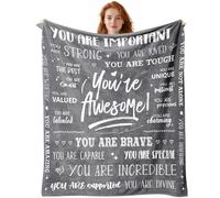 TenGlow Men's Get Well Blanket - You are Awesome 40" x 50" Soft Throw Blanket - Inspirational Gift for Him Thinking of You Friendship Feel Better After Surgery