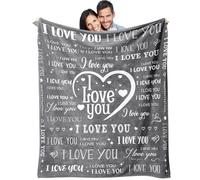 TenGlow Valentine's Day Blanket 50"X60" I Love You Soft Throw Blanket Anniversary Present for Boyfriend Husband from Girlfriend Wife Valentines Day Blanket for Him