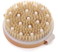 TENGRI Wet or Dry Body Brush Round Exfoliating Brush Gentle Massage Nodes Natural Bristles Improves Lymphatic Functions Exfoliates Stimulates Blood Circulation