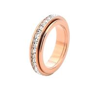 TengRiah Anxiety Ring Titanium Steel Rotating Band Ring Cubic Zirconia Rotating Anxiety Relief Wedding Promise Good Luck Statement Jewelry Comfortable Fit Size 5 to 12