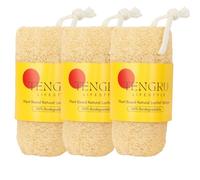 Tengru Lifestyle Natural Loofah Sponge Exfoliating Body Scrubber (3 Pack),Made with Biodegradable Shower Luffa Sponge, Loofah for Women and Men
