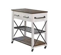 Tengtengshangpu Trolley 3-Tier Rollikitchen Cart - Mobile Utility with Wooden Top & Drawer Versatile Kitchen Island on Wheels Ideal Storage & Servicart for Diniroom & Kitchen Organization
