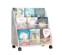 Tengtengshangpu Trolley Compact Rollibookcase with Wheels Portable Bookshelf for Home Office Kitchen & Bathroom Storage Stylish Floor Shelf/White/a