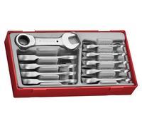 TT6010MRS Stubby Ratcheting Combination Spanner Set 10 Pieces 10mm-19mm By Teng
