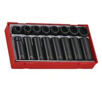 Teng TT9116N 16 Piece 1/2" Regular & Deep Impact Socket Set
