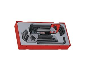 Tengtools™ Sweden Combinable 3-in-1 Allen Key Set with Ball Heads, Metric and Inch Hex Sockets, Plus Internal Torx, 28 Pieces