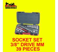 Teng T3839 3/8-inch Socket Set Metric Drive (39 Pieces)