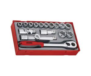 Tengtools TT1218 - 6 - Game Socket Set 1/2 Regular Series Metric 17-Piece