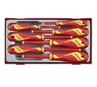 TengTools TTV907N Set of 7 Insulated Screwdrivers | Professional electrician screwdriver set with bi-material handles, rated for live working up to 1000 volts
