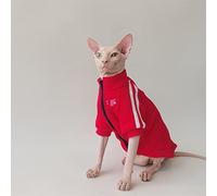 TENGTUD Hairless Cat Clothes,Sphynx/Devon Cat Autumn and Winter Cotton Coat-XL_Pink
