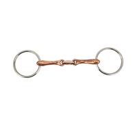 TengXiCLP 135mm Horse Mouth Snaffle Bit, Loose Ring Snaffle for Horses, Stainless Steel Ring with Copper Link Jointed Design, Anti Rust Horse Racing Helper for Optimal Co