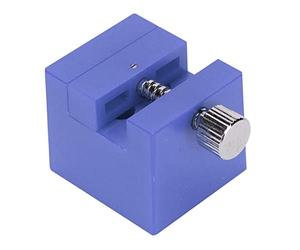 TengXiCLP Watch Band Holding Vise, Watch Metal Band Holder Tool, Durable Plastic and Metal Construction with Smoothing Movement, Professional Watch Repair Vice for Bracelet Link Adjustment, (Blue)