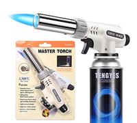 TENGYES Kitchen Butane Blow Torch Lighter - Culinary Torch Chef Cooking Torches Professional Adjustable Flame with Reverse Use for Creme, Brulee, BBQ, Baking, Jewelry by, Butane Not Included