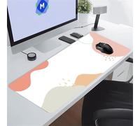TengYuer Gaming Mouse Mat Large Mouse Pad 27.5x15.7x0.12 inch Extended XXL Long Desk Pad Big Mousepad with Anti-Slip Rubber Base for Keyboard Home Office Gaming Work (Orange Pink White)