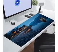 TengYuer Gaming Mouse Pad Large Mouse Mat 35.4x15.7x0.08 inch XXL Extended Desk Pad, Big Keyboard Mousepad, with Non-Slip Base and Stitched Edge for Work Gaming (Coastal Scenery)