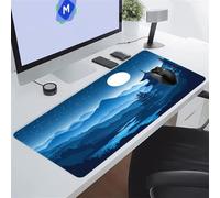 TengYuer Gaming Mouse Pad Large Mouse Mat 35.4x15.7x0.12 inch XXL Extended Desk Pad, Big Keyboard Mousepad, with Non-Slip Base and Stitched Edge for Work Gaming (Blue Jungle Scenery)