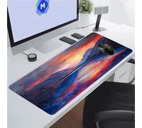 TengYuer Gaming Mouse Pad Large Mouse Mat 39.4x19.7x0.08 inch XXL Extended Desk Pad, Big Keyboard Mousepad, with Non-Slip Base and Stitched Edge for Work Gaming (Abstract Landscape)