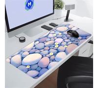 TengYuer Gaming Mouse Pad Large Mouse Mat 39.4x19.7x0.08 inch XXL Extended Desk Pad, Big Keyboard Mousepad, with Non-Slip Base and Stitched Edge for Work Gaming (Flower Pebbles)