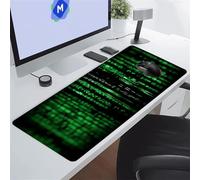 TengYuer Gaming Mouse Pad Large Mouse Mat 39.4x19.7x0.12 inch XXL Extended Desk Pad, Big Keyboard Mousepad, with Non-Slip Base and Stitched Edge for Work Gaming (Black Green)