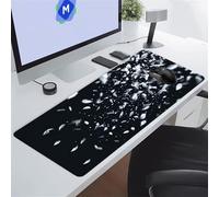 TengYuer Gaming Mouse Pad Large Mouse Mat 39.4x19.7x0.12 inch XXL Extended Desk Pad, Big Keyboard Mousepad, with Non-Slip Base and Stitched Edge for Work Gaming (White Leaves)