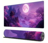 TengYuer Large Gaming Mouse Pad 31.5x11.8x0.08 inch - XXL Extended Mouse Mat Full Moon Scenery, Smooth Surface Mousepad with Non-Slip Rubber Base & Durable Stitched Edges for Home Office Desk Decor
