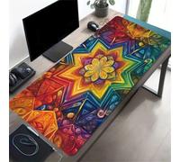 TengYuer Large Gaming Mouse Pad 47.2x23.6x0.12 inch - XXL Extended Mouse Mat mandala geometric, Smooth Surface Mousepad with Non-Slip Rubber Base & Durable Stitched Edges for Home Office Desk Decor