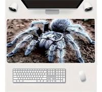 TengYuer Large Mouse Pad 23.6x11.8x0.12 inch, Mouse Mat XXL Blue Spider, Gaming Keyboard Mousepad with Stitched Edge Rubber Sole for Home Office