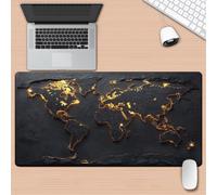 TengYuer Large Mouse Pad 35.4x11.8x0.08 inch, Mouse Mat XXL World Map, Gaming Keyboard Mousepad with Stitched Edge Rubber Sole for Home Office