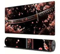 TengYuer Large Mouse Pad 35.4x15.7x0.08 inch, Mouse Mat XXL Japanese Samurai Sword, Gaming Keyboard Mousepad with Stitched Edge Rubber Sole for Home Office