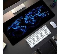 TengYuer Large Mouse Pad 47.2x23.6x0.08 inch, Mouse Mat XXL Blue World Map, Gaming Keyboard Mousepad with Stitched Edge Rubber Sole for Home Office