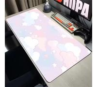 TengYuer Mouse Pad Large Gaming Mouse Mat 31.5x11.8x0.12 inch XL Extended Desk Mat Gaming Keyboard Mousepad Big Desk Pad with Non-Slip Base and Stitched Edge for Office/Gaming (Pastel Clouds)