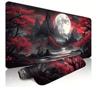 TengYuer XXL Extended Gaming Mouse Pad 27.5x11.8x0.12 inch Full Moon Mountain Large Mouse Mat, Non-Slip Rubber Base, Smooth Precision Tracking Surface Mousepad for Gamers Home Office