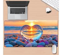 TengYuer XXL Extended Gaming Mouse Pad 27.5x15.7x0.12 inch Sunset Stone Heart Large Mouse Mat, Non-Slip Rubber Base, Smooth Precision Tracking Surface Mousepad for Gamers Home Office