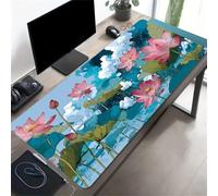 TengYuer XXL Extended Gaming Mouse Pad 47.2x23.6x0.12 inch Pink Lotus Flowers Large Mouse Mat, Non-Slip Rubber Base, Smooth Precision Tracking Surface Mousepad for Gamers Home Office