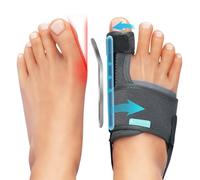 TENICORE 1 Pair Bunion Corrector Big Toe Straightener - Adjustable Bunion Splint with 2 Angle Bar, Bunion Toe Separator with Double Non-slip Strap for Day Night Support - for Women & Men