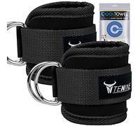 TENINE Ankle Straps Set for Cable Machines, Adjustable Double D-Ring Ankle Cuff Strap Fitness for Kickbacks Hip Abductors Multi Gym Leg Extension Exercise, Glute Workouts for Men & Women