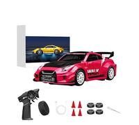 TENIREALX 1:43 Scale RC Drift Car D43-02 2.4GHz Full Proportional 4WD Alloy Racing Car with Gyro, 20KM/H High Speed Adjustable Speed with Silent Bearings & LED Lighting